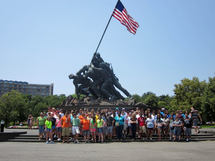 West Harrison High School Marching Band at the Iowa Jima Memorial