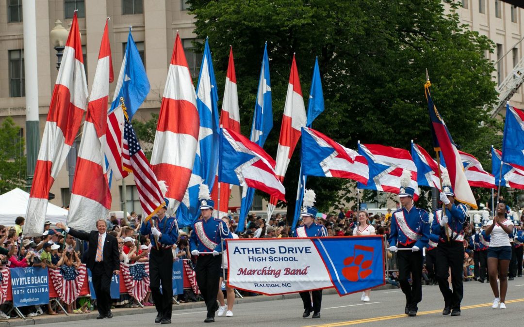 Athens Drive High School Band March in the National Memorial Day Parade