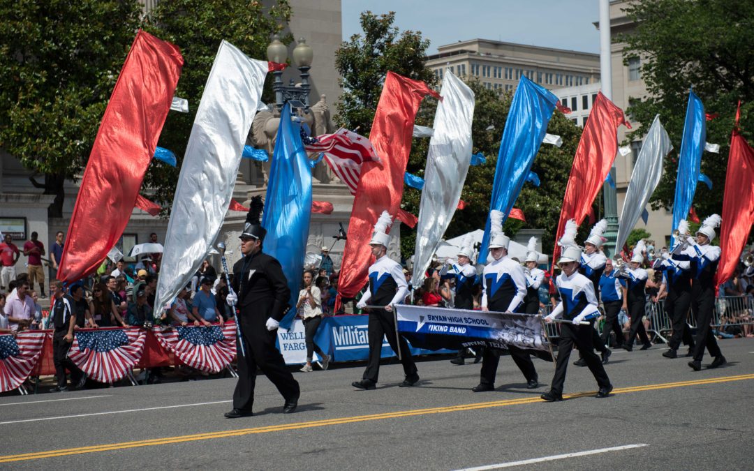 Bryan HS Band, Color Guard Marching In National Memorial Day Parade