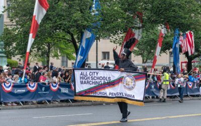 Pittsburgh Public All City Marching Band marches in the National Memorial Day Parade
